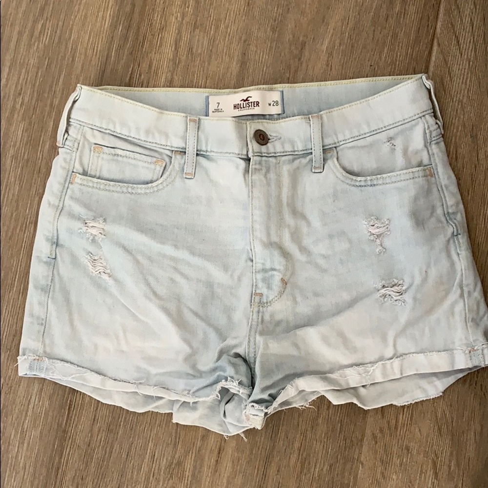 High waisted denim shorts